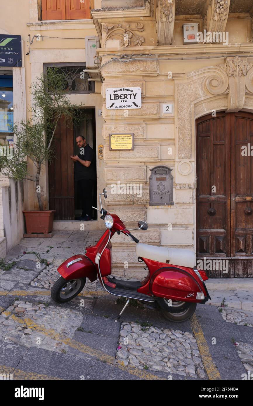 Piaggio Vespa italienischer Roller Stockfoto