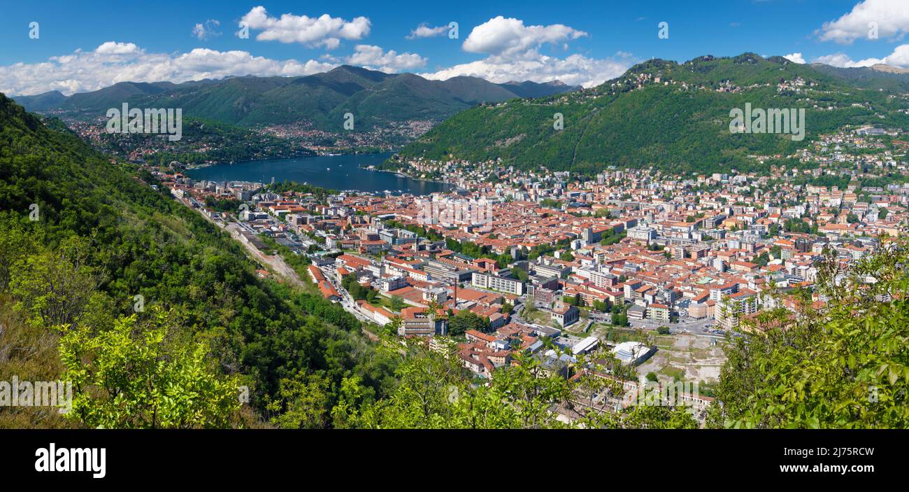 Como - die Stadt und der Comer See. Stockfoto