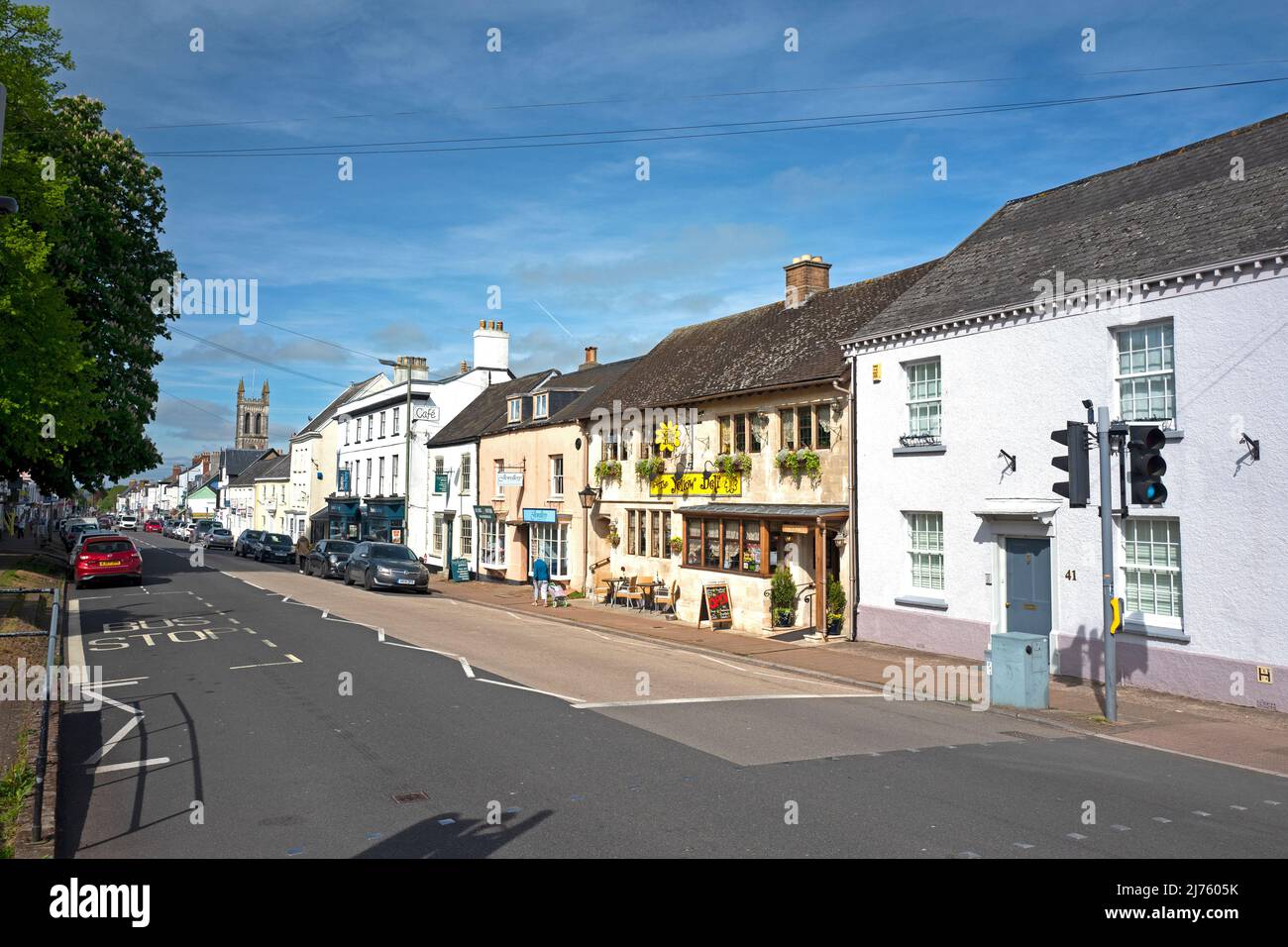 High Street, Honiton, Devon, Großbritannien Stockfoto