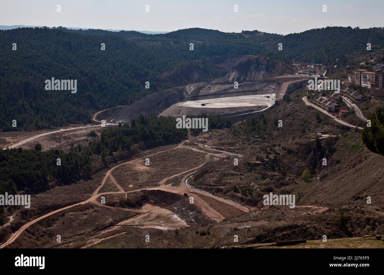 Blick von der Festung auf Ort und Steinsalz-Bergbaulandschaft Stockfoto