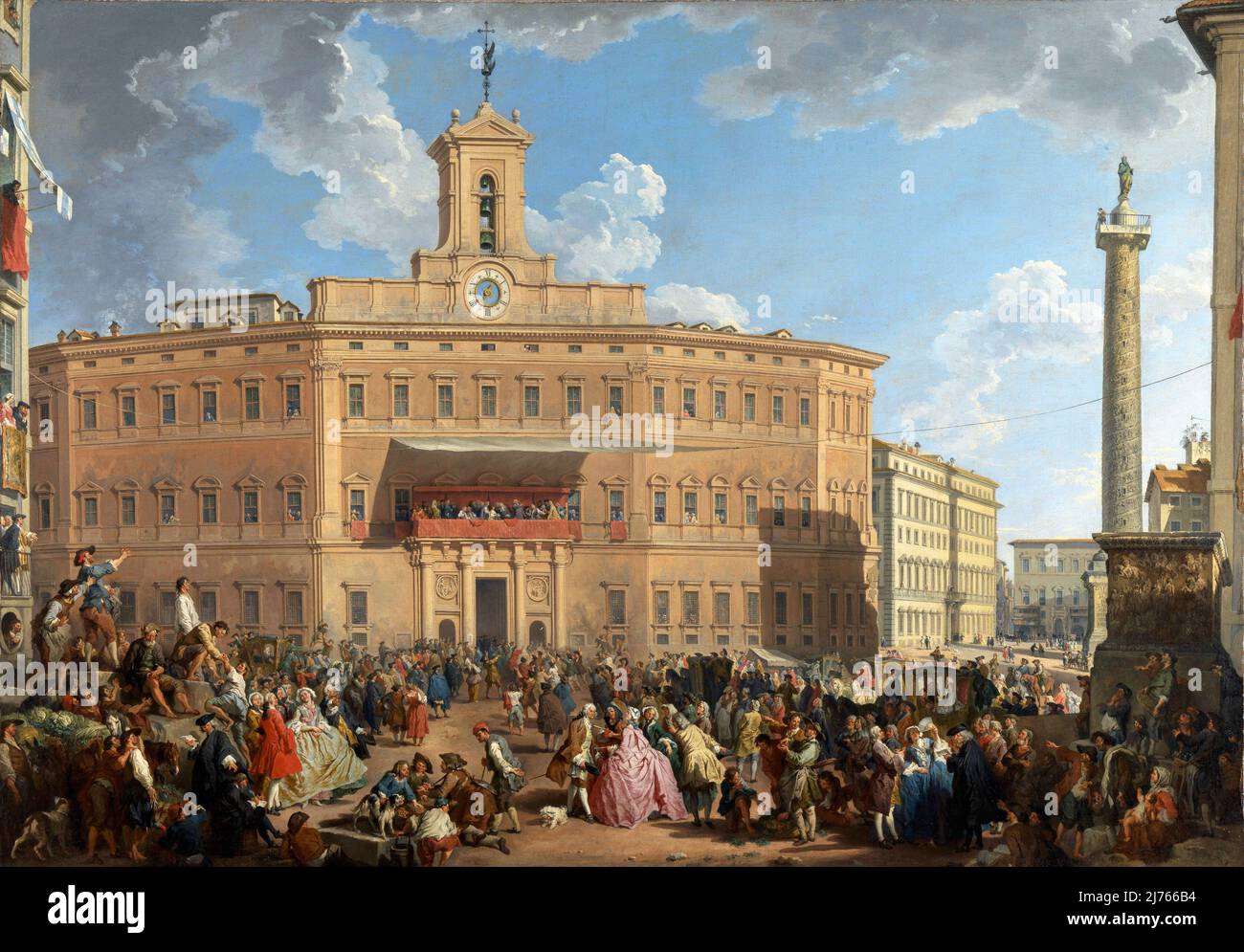 Die Lotterie auf der Piazza di Montecitorio von Giovanni Paolo Panini (1691-1765), Öl auf Leinwand, 1743-4 Stockfoto