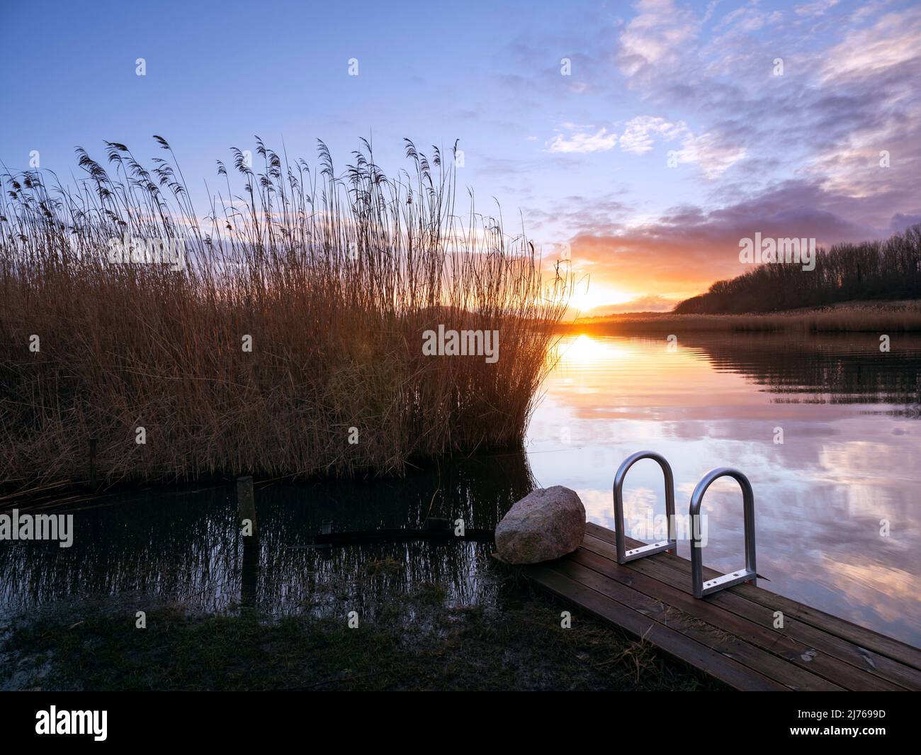 Sonnenuntergang auf Rügen in der Nebensaison Stockfoto