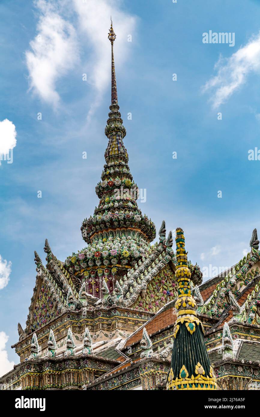 Phra Wiharn Yod, Versammlungshalle, Königlicher Palast, Großer Palast, Wat Phra Kaeo, Tempel des Smaragdbuddhas, Bangkok, Thailand, Asien Stockfoto