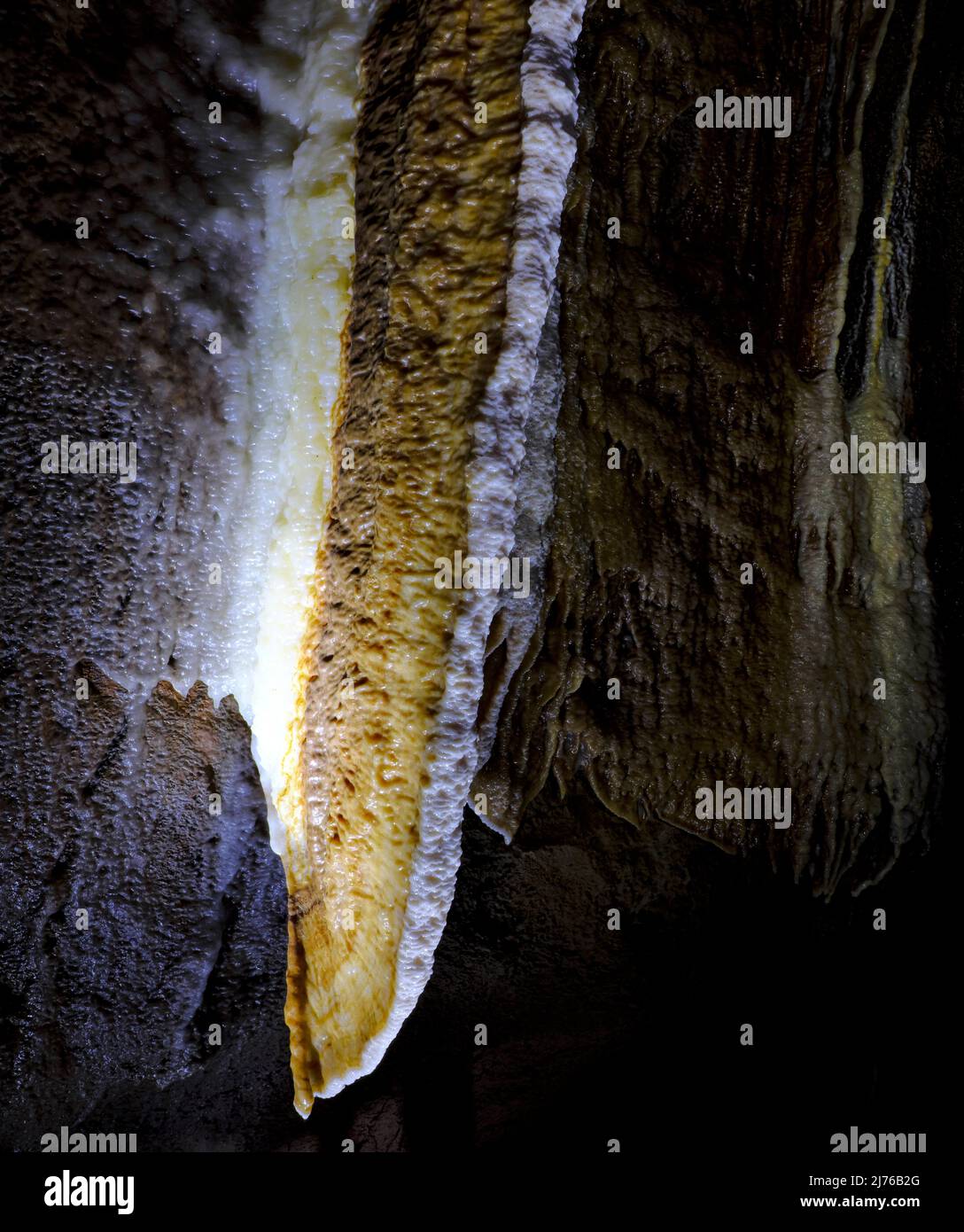 Europa, Deutschland, Hessen, Westerwald, Geopark Westerwald-Lahn-Taunus, Breitscheid, Karsthöhlensystem Herbstlabyrinth Adventhöhle, Knopfhalle, Besucherhöhle Stockfoto