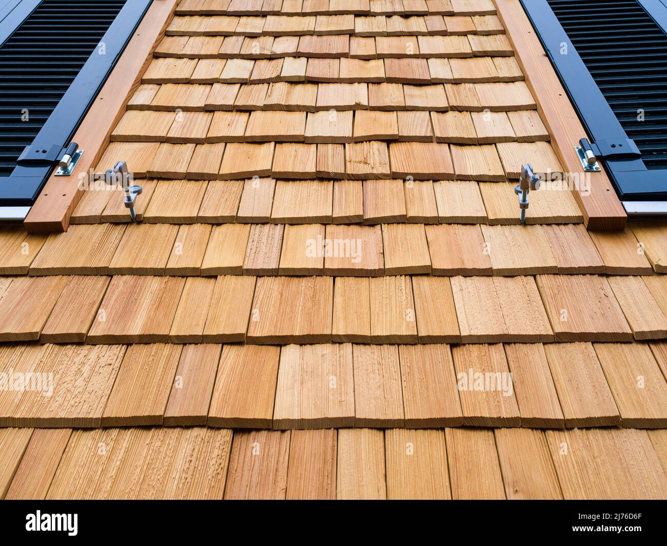 Traditionelles Haus in Brienz, Schindelfassade Stockfoto
