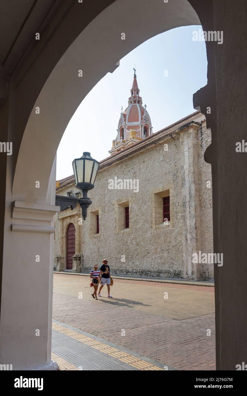 Catedral de Santa Catalina de Alejandría, Plaza de la Proclamación, Old Cartagena, Cartagena, Bolivar, Republik Kolumbien Stockfoto