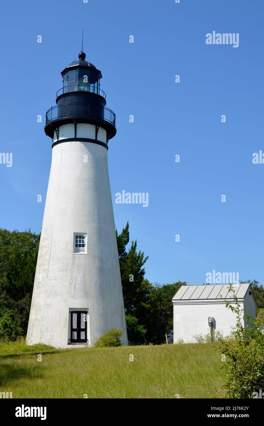 Historischer Leuchtturm am Fernandina Beach, FL Stockfoto