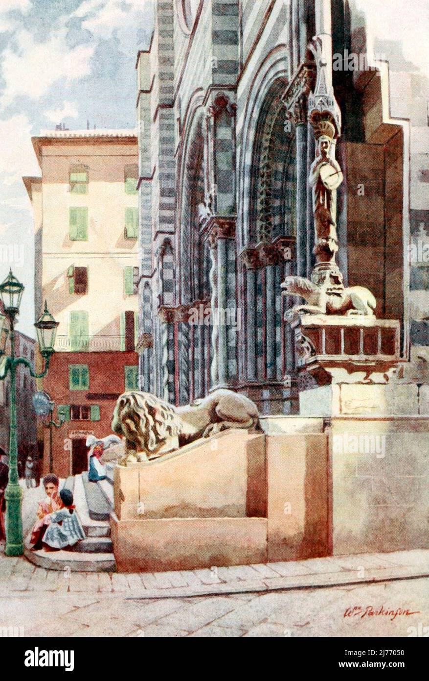 Die Kathedrale von San Lorenzo, Genua, Italien, um 1900 Stockfoto