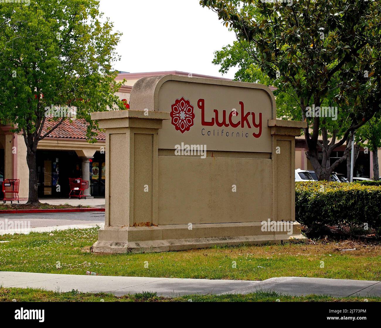 Lucky Supermarkt Schild in Union City, Kalifornien Stockfoto