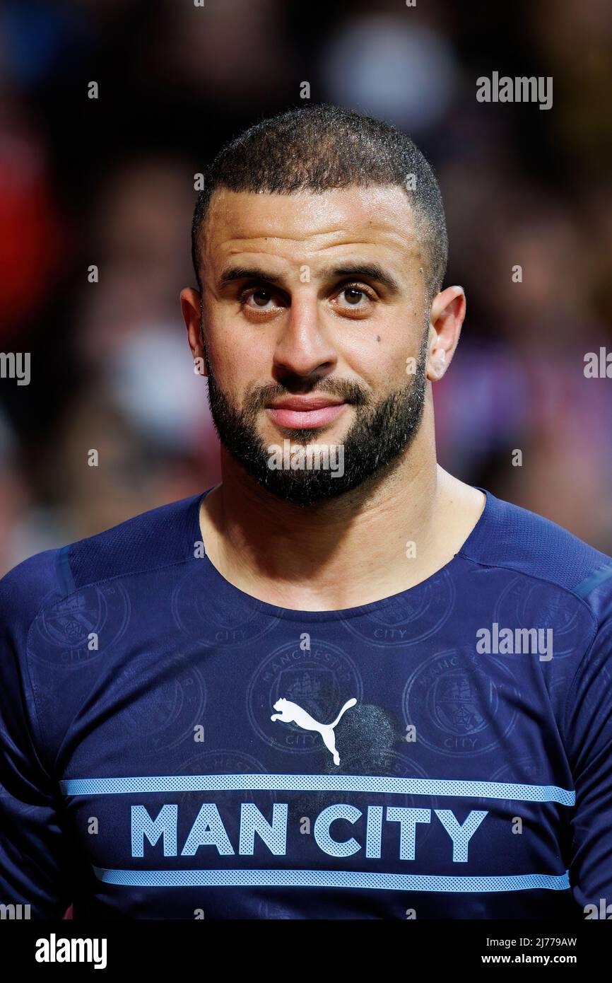 MADRID - APR 13: Kyle Walker in Aktion während des Champions-League-Spiels zwischen Club Atletico de Madrid und Manchester City im Metropolitano Stad Stockfoto