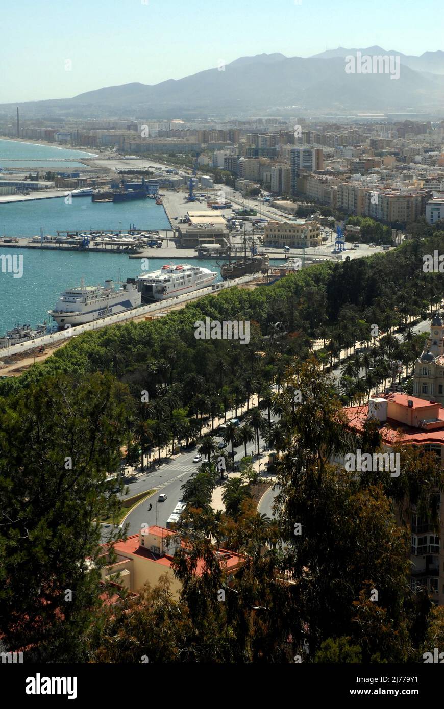 panoramica desde el Parador de Gibralfaro, Malaga . foto: © Rosmi Duaso/fototext,BCN. Stockfoto