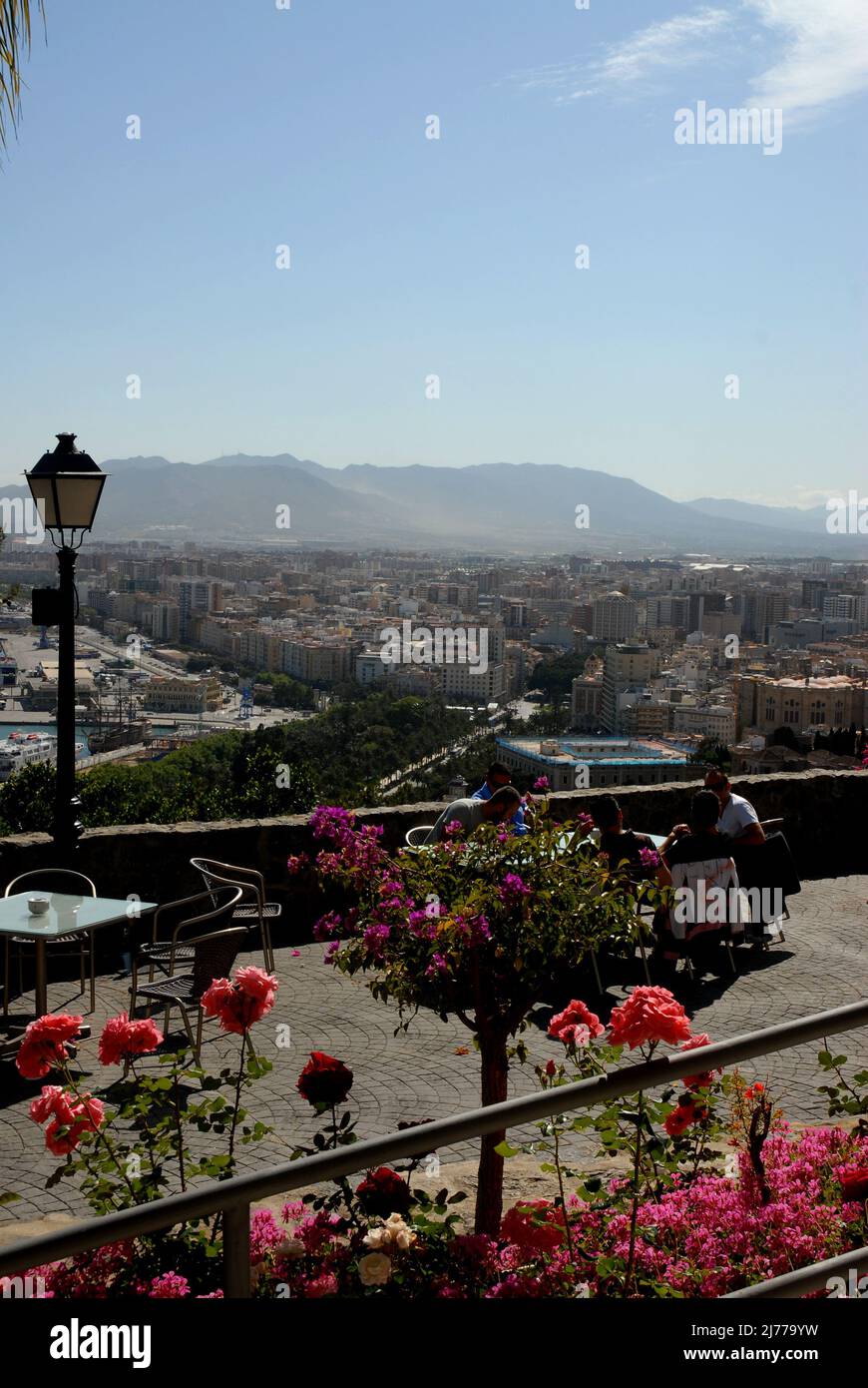 terraza del Parador de Gibralfaro, Malaga . foto: © Rosmi Duaso/fototext,BCN. Stockfoto