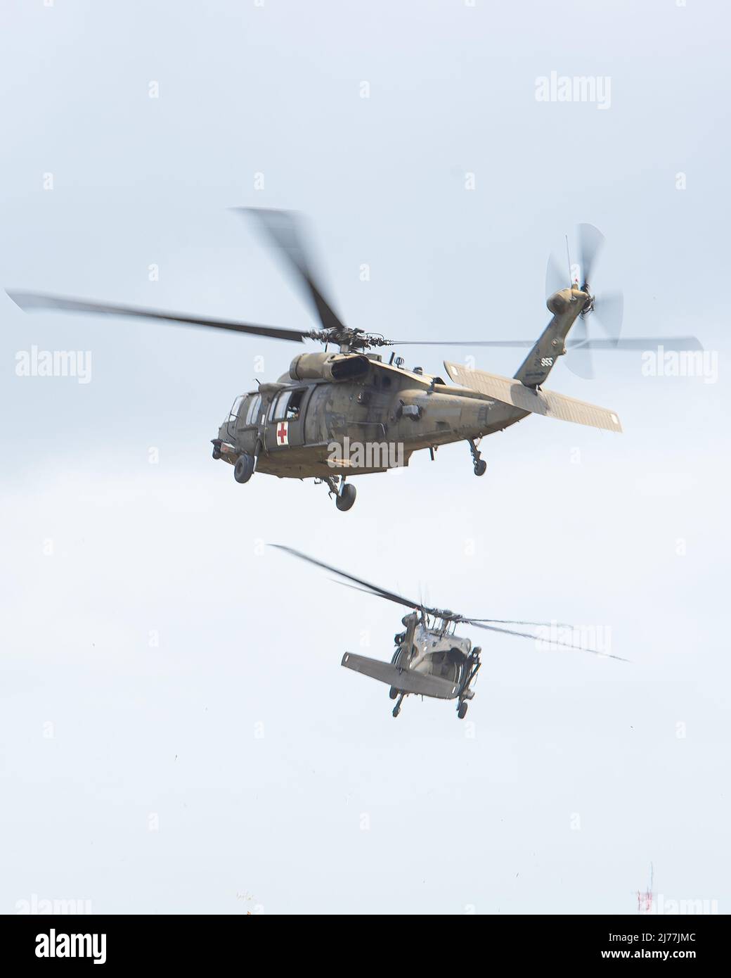 HH-60m (MEDEVAC) medizinische Evakuierung Black Hawk Hubschrauber starten von BATSUB (British Army Training Support Unit Belize) zur Vorbereitung auf die TRADEWINDS in Belize City, Belize am 4. Mai 2022. Foto: Corporal Mitchell Paquette Stockfoto