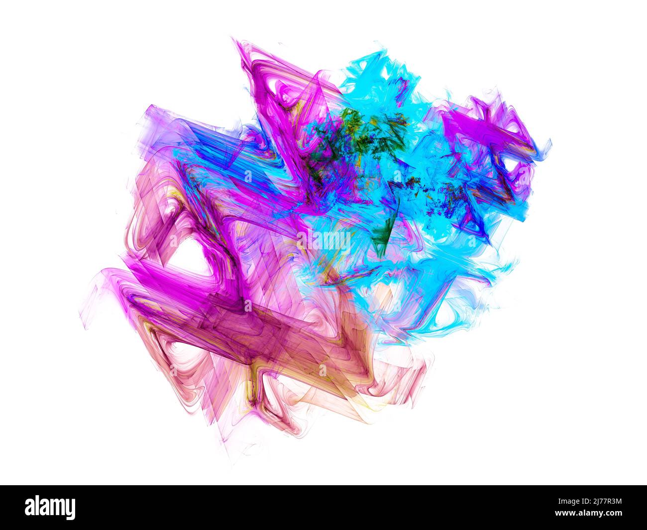 Abstrakter fraktaler Hintergrund mit farbenfrohen geometrischen Mustern, digitales Kunstdesign, das komplexe Strukturen und leuchtende Energieformen zeigt Stockfoto