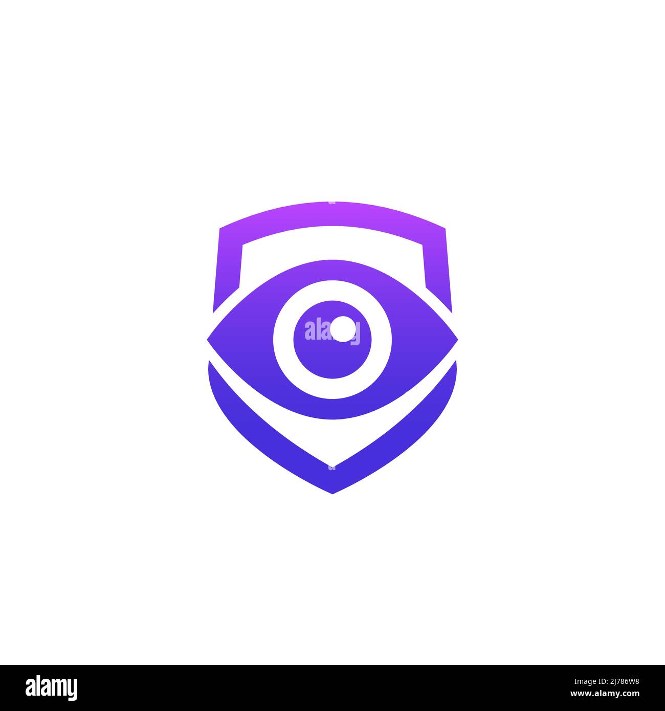 Vektor-Logo mit Augen- und Schildmuster Stock Vektor