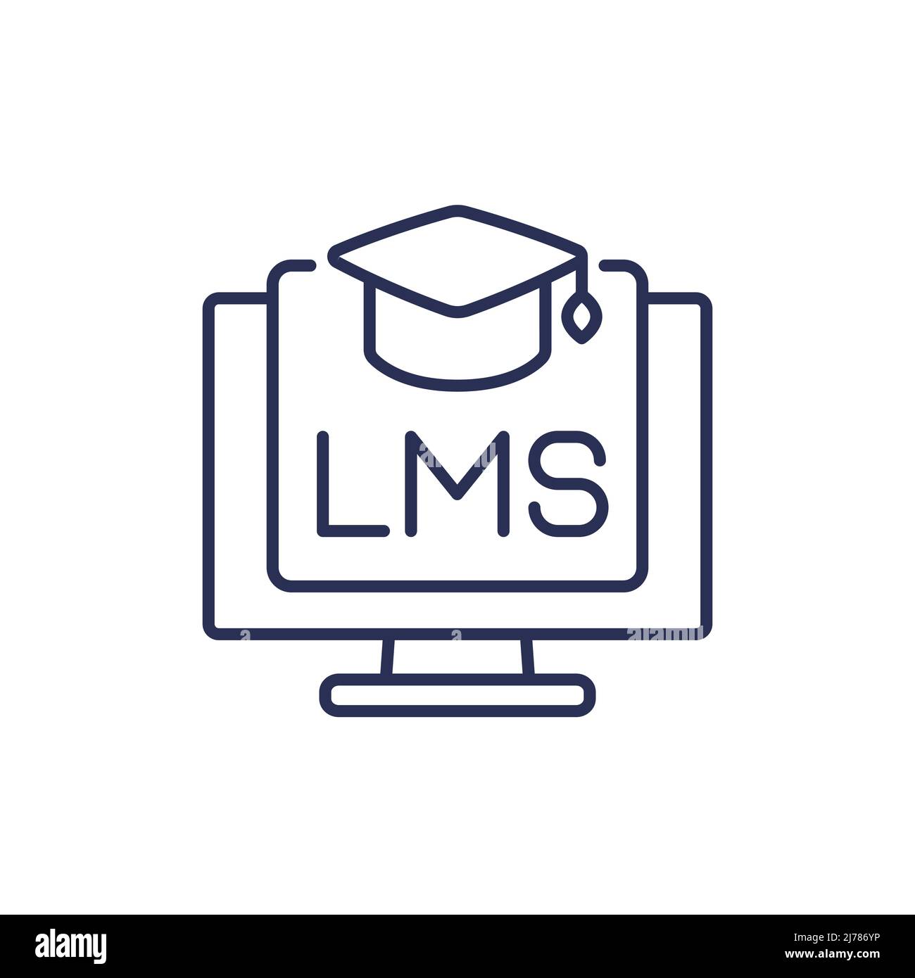 LMS, Symbol für die Zeile Learning Management System Stock Vektor