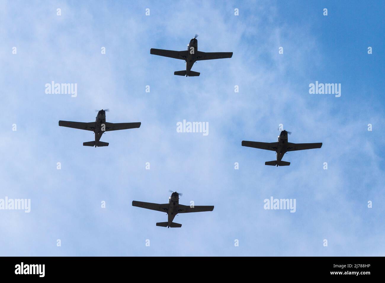 Nahflugformation von Siai U-208 (oder S.208M), die von der italienischen Luftwaffe betrieben wird Stockfoto