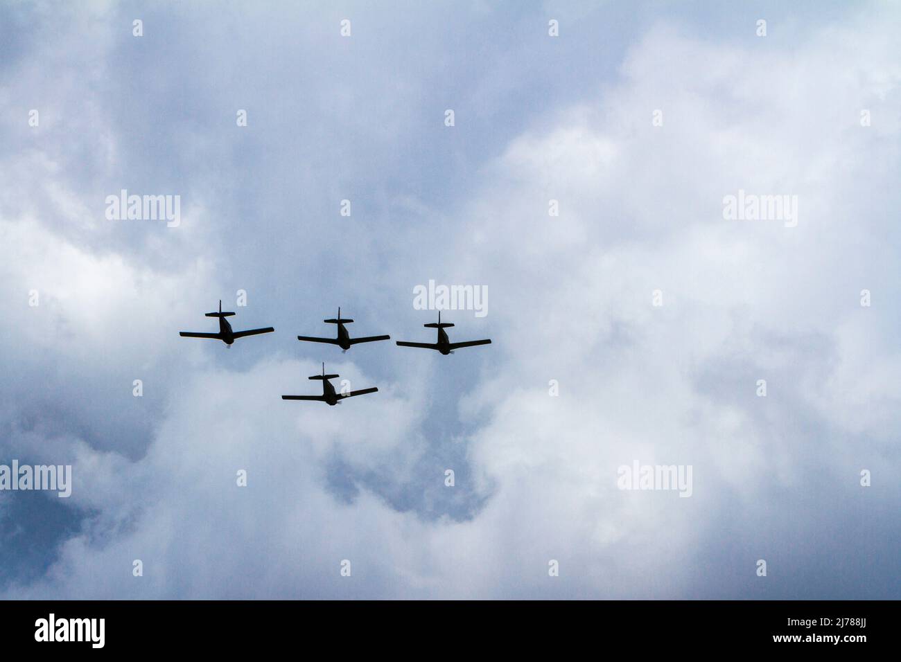 Nahflugformation von Siai U-208 (oder S.208M), die von der italienischen Luftwaffe betrieben wird Stockfoto