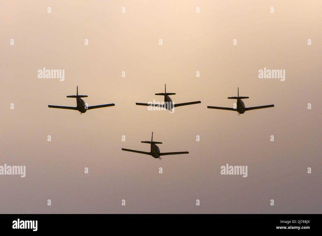 Nahflugformation von Siai U-208 (oder S.208M), die von der italienischen Luftwaffe betrieben wird Stockfoto