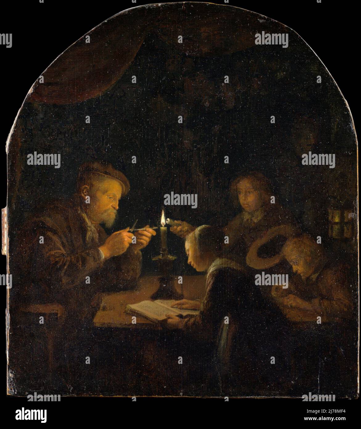 Eine Abendschule. Gerrit Dou. Ca. 1655–57. Stockfoto