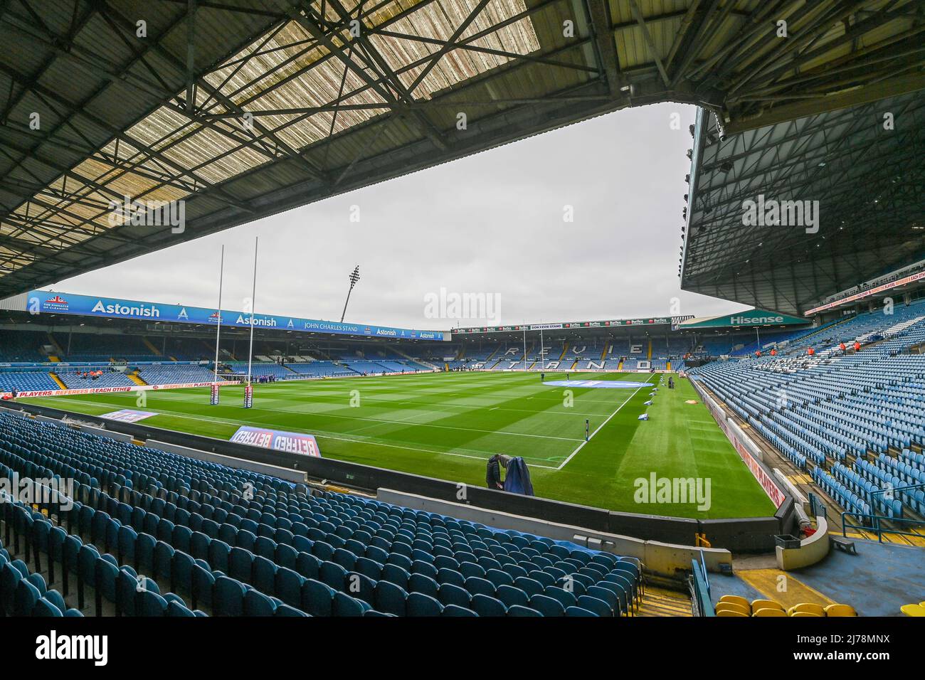 Gesamtansicht der Elland Road, Austragungsort des heutigen Betfred Women's Challenge Cup Finales in , am 5/7/2022. (Foto von Craig Thomas/News Images/Sipa USA) Stockfoto