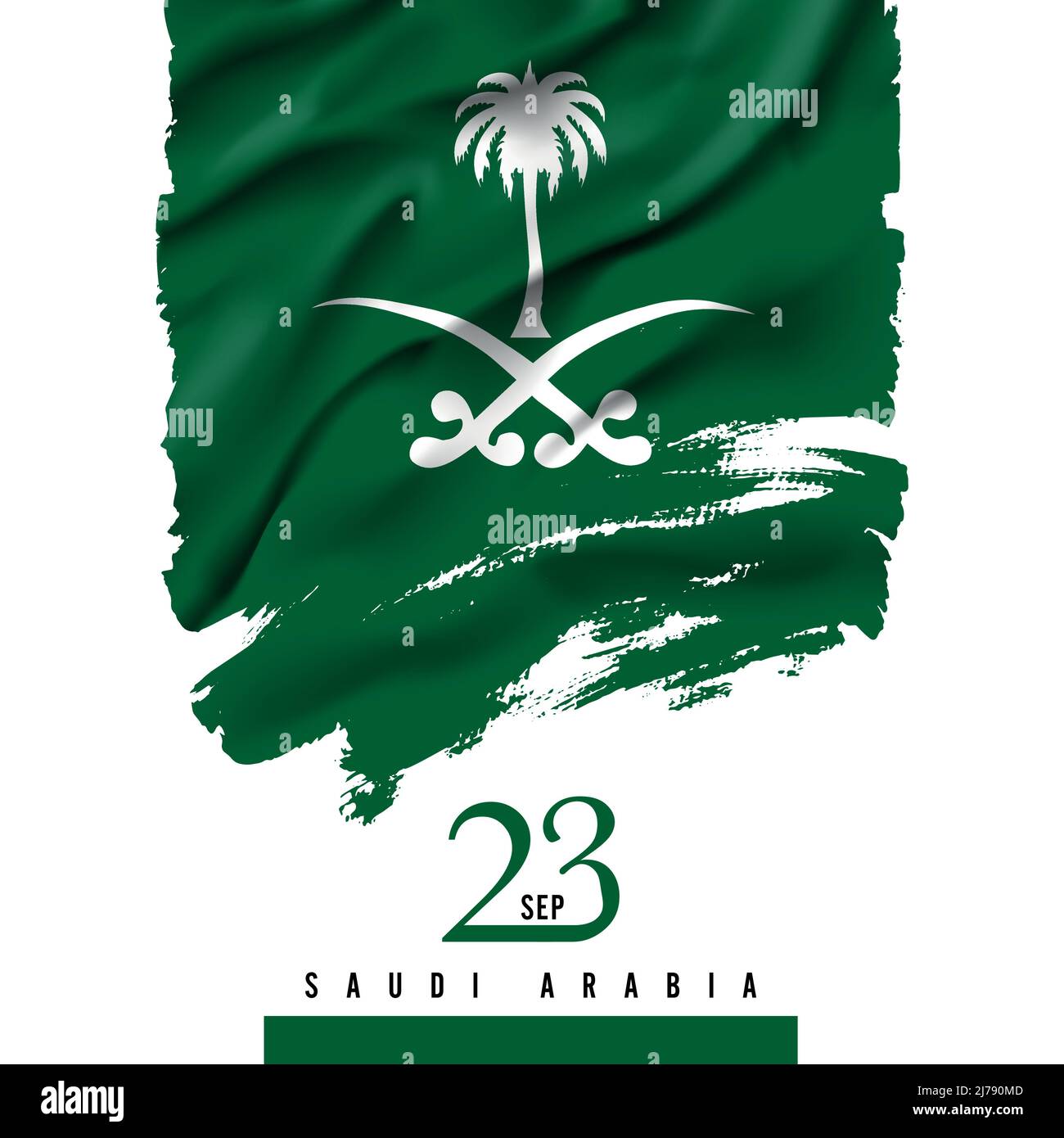 Saudi-Flagge, ein Nationalfeiertag Saudi-Arabiens. Stock Vektor