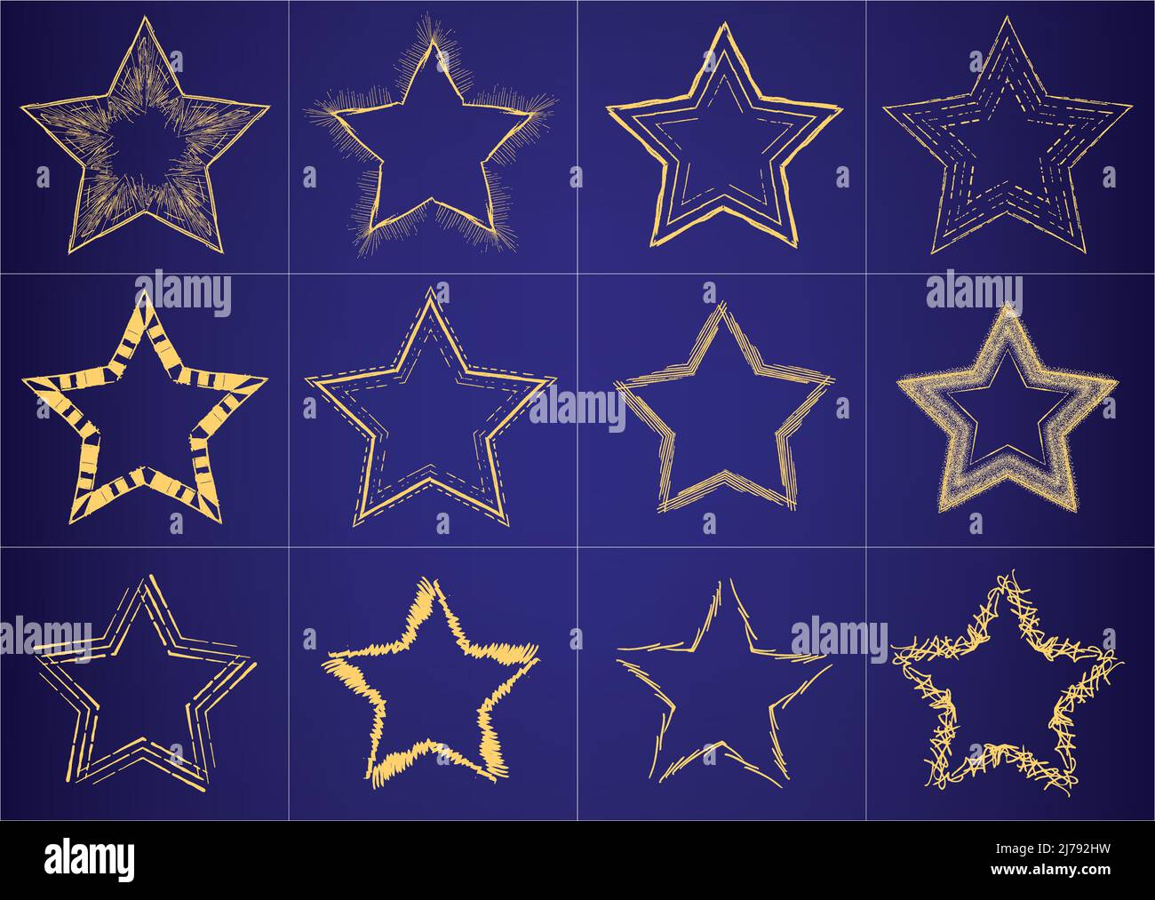 Verzierungen mit Sternen. Stock Vektor