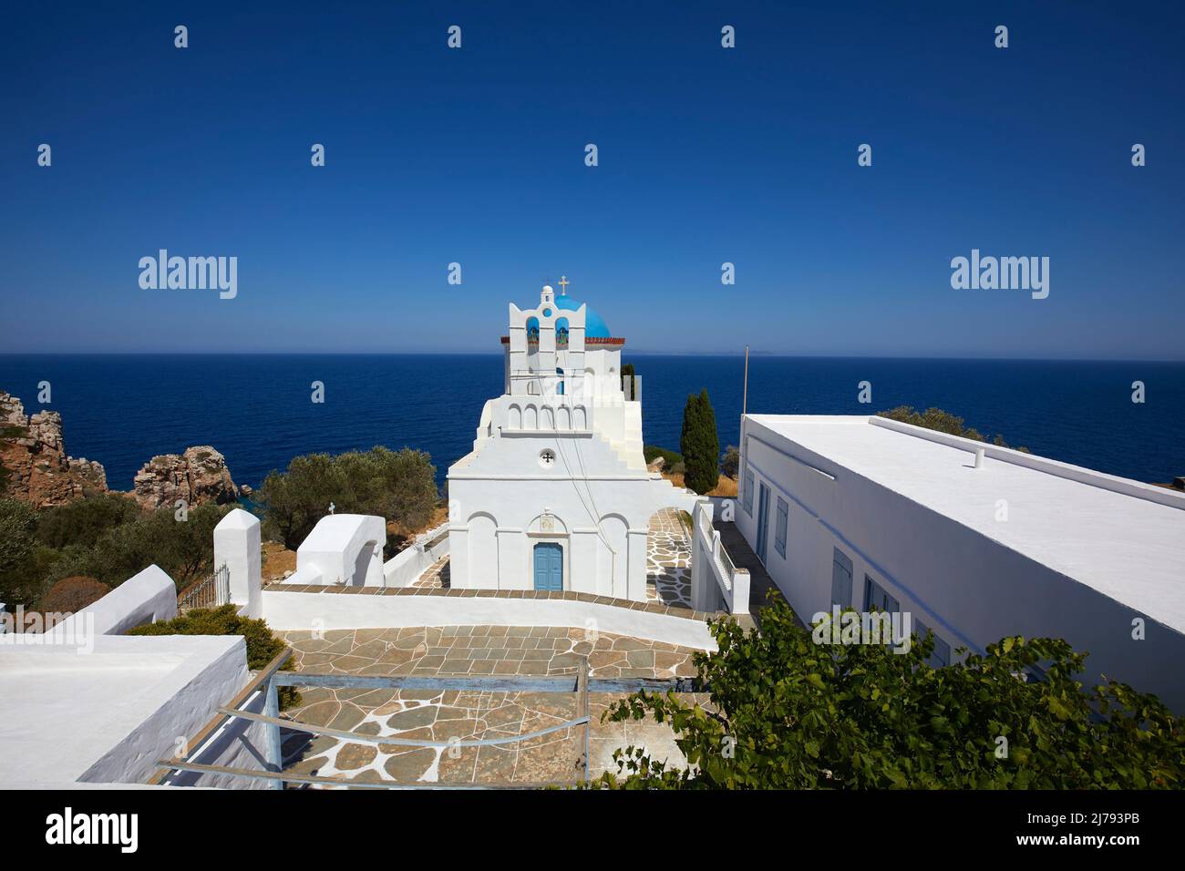 Die Kirche von Panagia Poulati, Sifnos, Kykladen, Griechenland Stockfoto