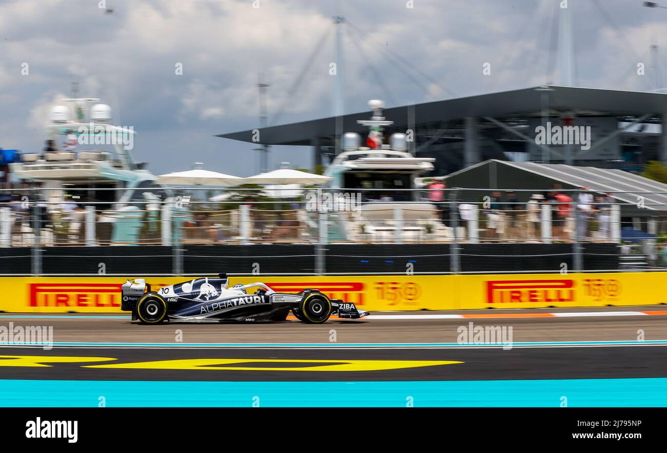 Miami International Autodrome, Miami, USA am 6. Mai 2022 Pierre Gasly 10 (FRA), Scuderia AlphaTauri AT03 während der FORMEL 1 CRYPTO.COM MIAMI GRAND PRIX 2022, Phil Duncan Stockfoto