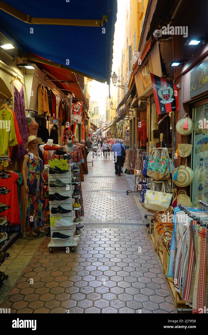 Nizza, Altstadt, Vieux Ville, Touristenläden // Nizza, Altstadt, Vieux Ville, Touristische Geschäfte Stockfoto