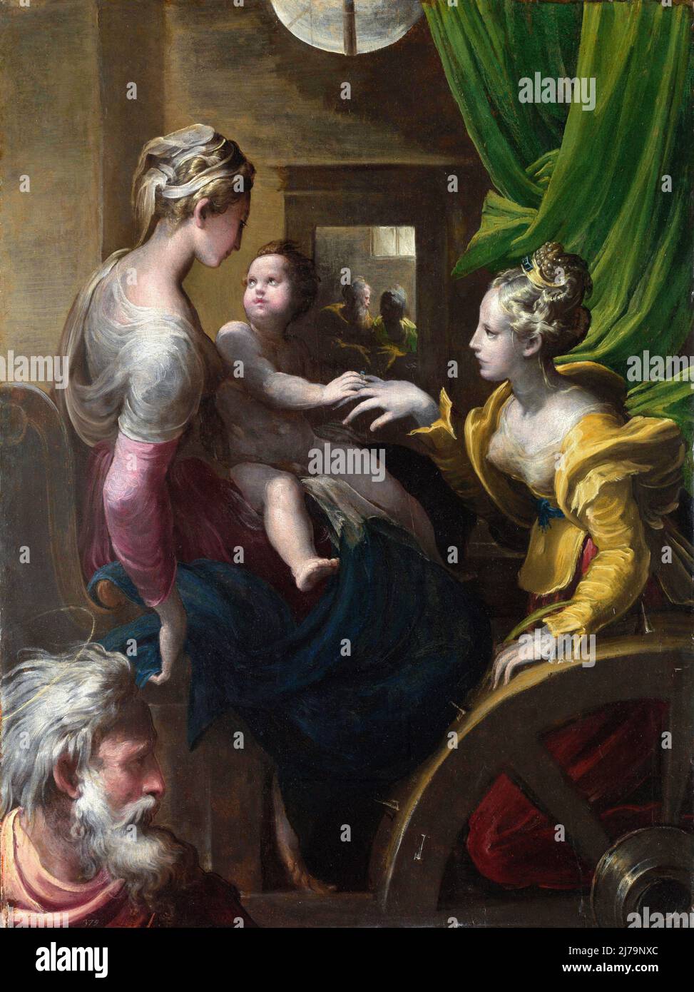 Parmigianino. Gemälde mit dem Titel „die mystische Ehe der heiligen Katharina“ des italienischen manieristischen Malers Girolamo Francesco Maria Mazzola (1503-1540), Öl auf Holz, c. 1527-31 Stockfoto