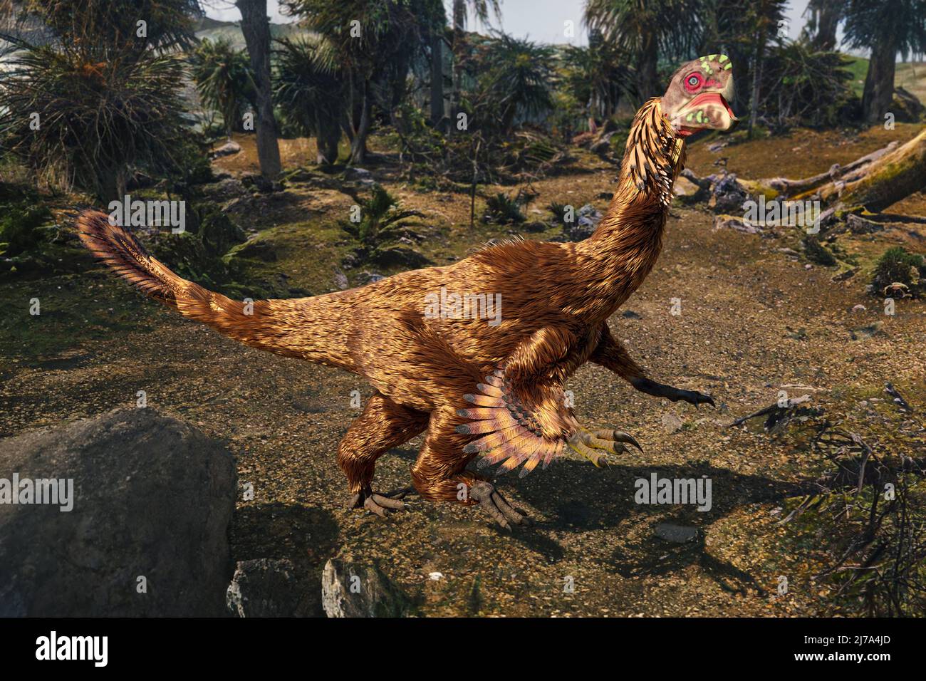 Oviraptor-Dinosaurier, Illustration Stockfoto