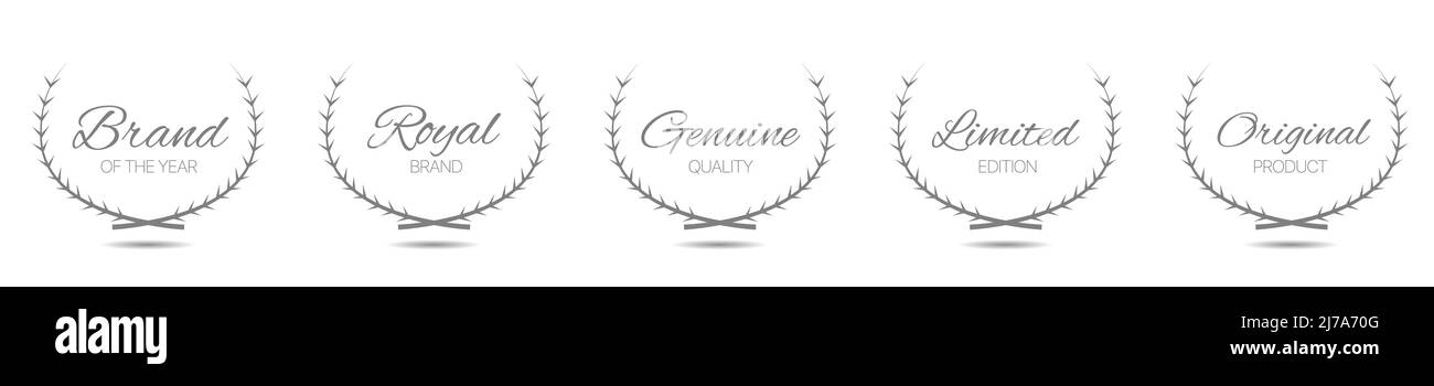 Royal Marke Vektor Lorbeerkranz Label-Set Stock Vektor