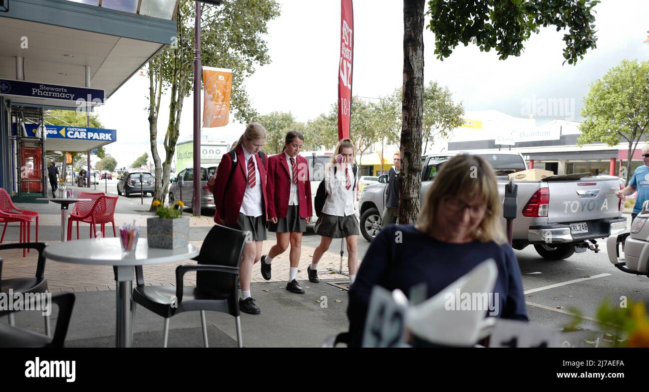 Straßenszene in Invercargill, Neuseeland Stockfoto
