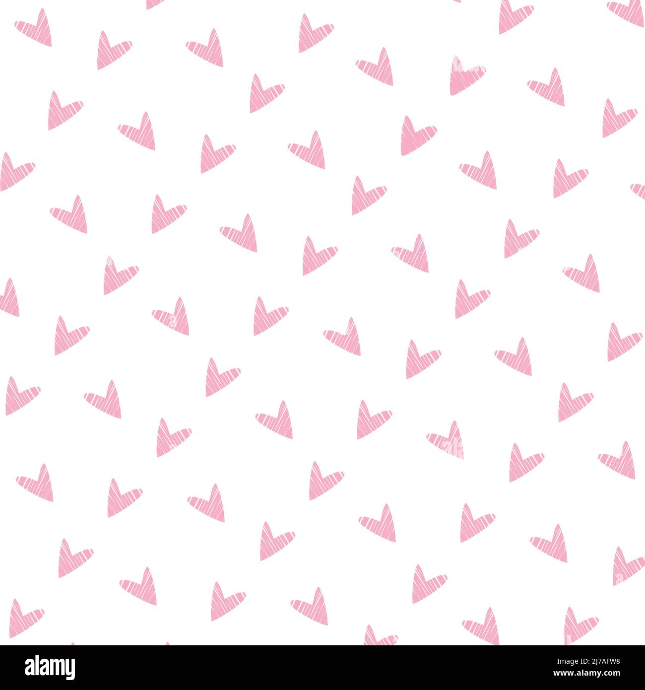 Vektor-Illustration mit pinkem Herz auf weißem Hintergrund. Hintergrund des Herzmusters . Rosa-weiße Musterdekoder. Stock Vektor