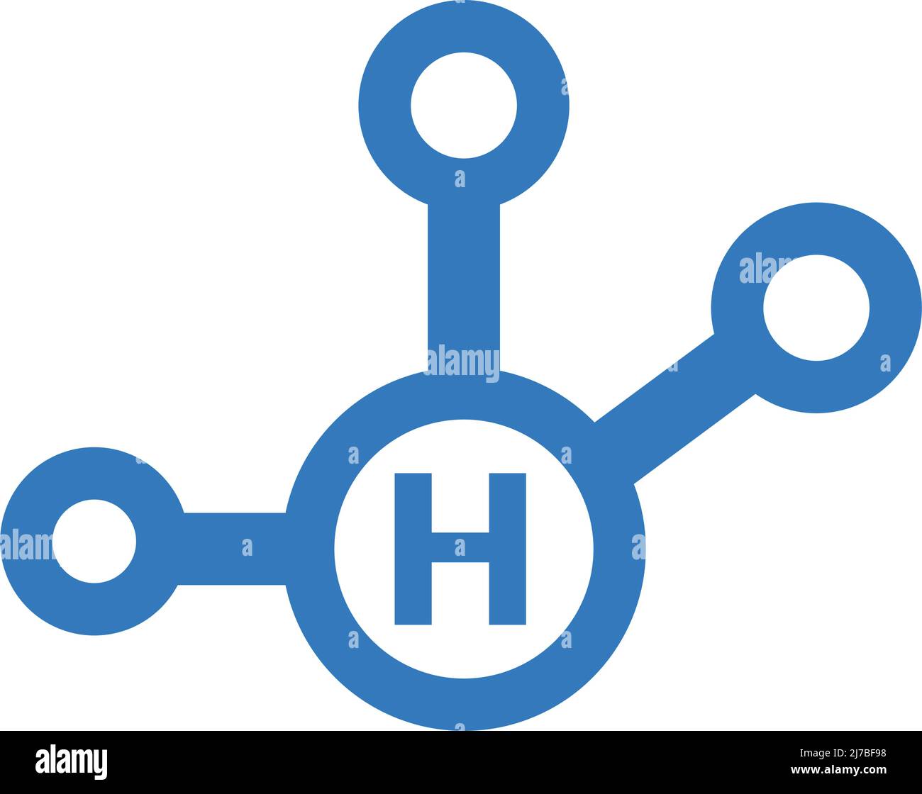 Wissenschaft, Wasserstoff-Zeichen-Symbol ist auf weißem Hintergrund isoliert. Einfache Vektordarstellung für Grafik- und Webdesign oder kommerzielle Zwecke. Stock Vektor