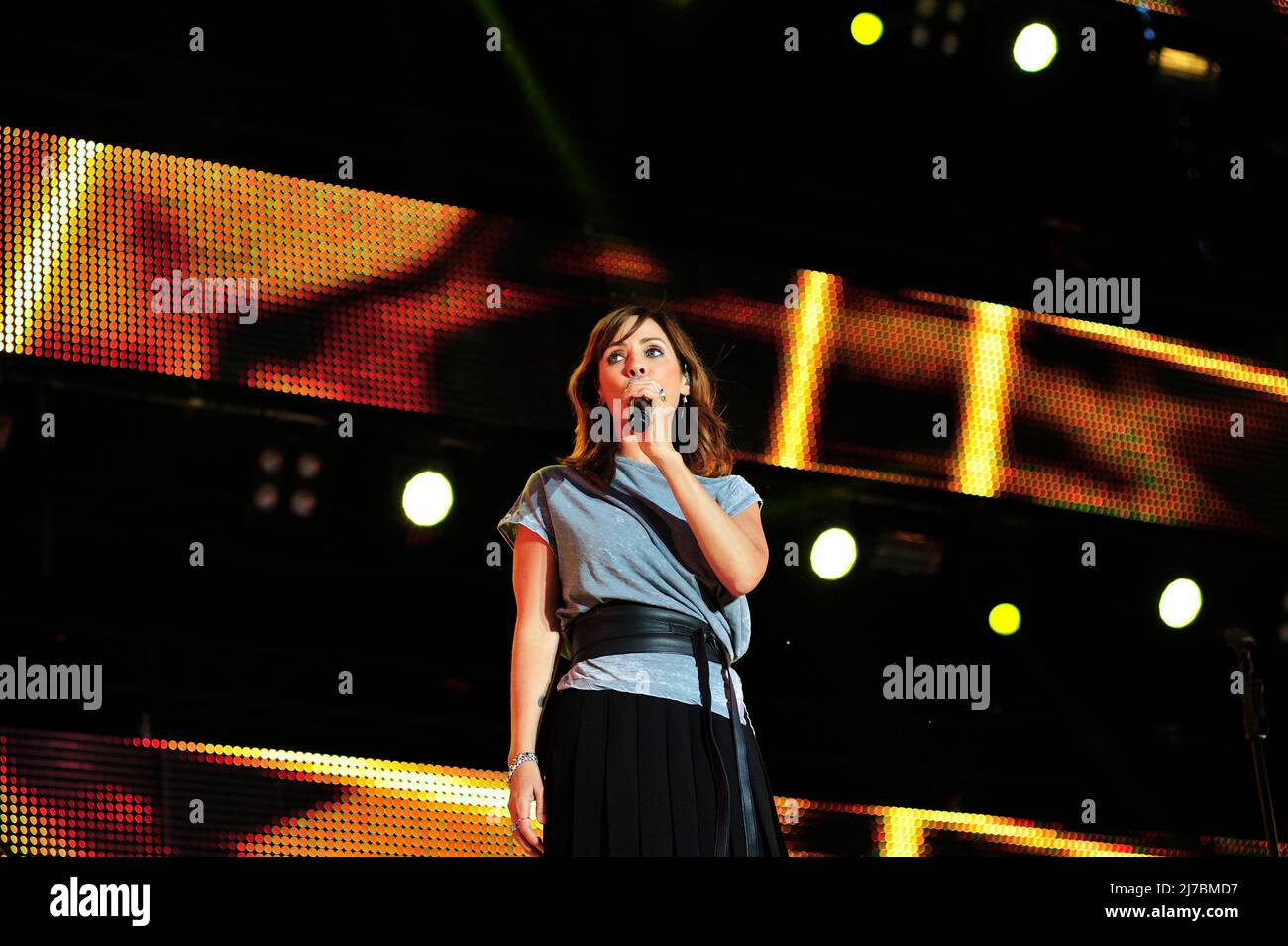 Wien, Österreich. 27. Juni 2015. Natalie Imbruglia tritt am 27. Juni 2015 auf der Bühne des Donauinselfestivals in Wien auf Stockfoto