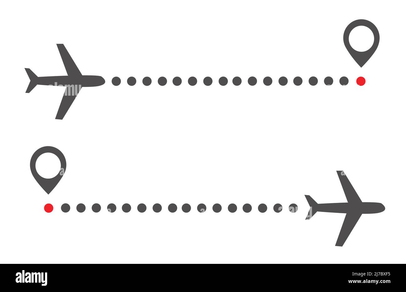 Fluglinie Pfad Route Stock Vektor