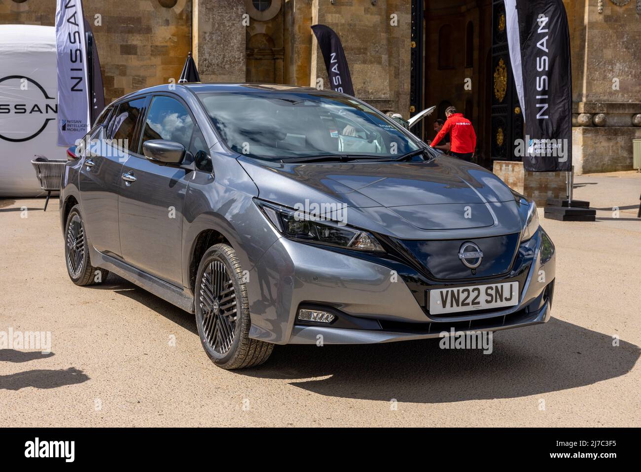 Nissan Leaf – 100 % Elektroauto der Familie auf der EV Live-Veranstaltung im Blenheim Palace am 7.. Mai 2022 Stockfoto