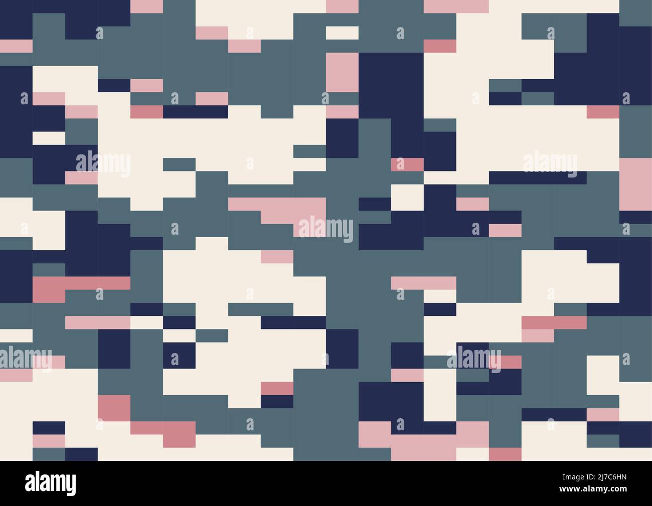 Urban Spring Multi-Scale Camouflage, nahtloses Muster. digi Camo Vektor, moderne 8bit Pixel Textur in Gelb, Grün und Rosa Tönen. Digicamo Design. Stock Vektor