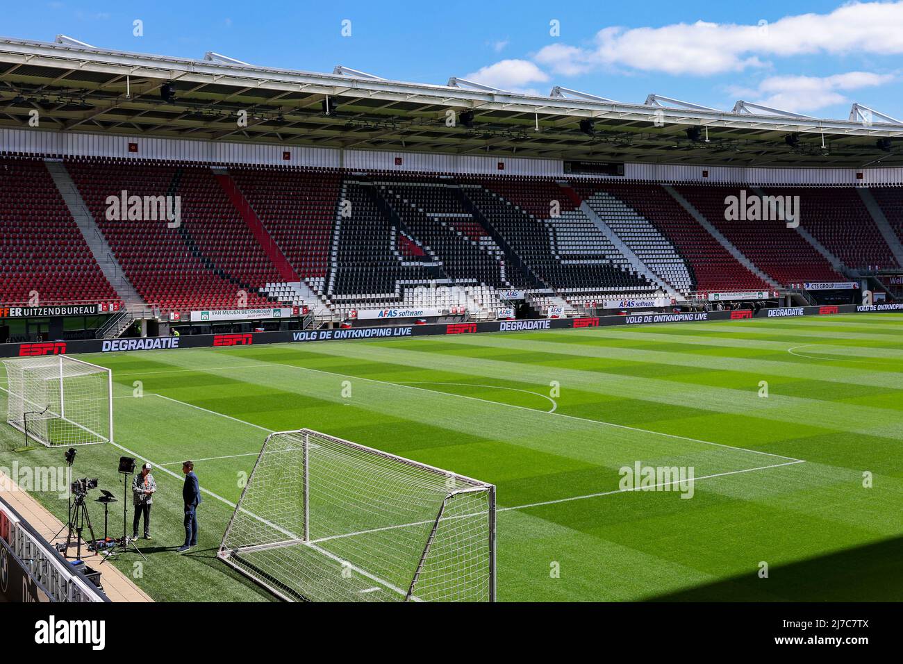 ALKMAAR, NIEDERLANDE - 8. MAI: AFAS-Stadion, Heimstadion von AZ Alkmaar während des niederländischen Eredivisie-Spiels zwischen AZ und Ajax im AFAS-Stadion am 8. Mai 2022 in Alkmaar, Niederlande (Foto: Marcel ter Bals/Orange Picles) Stockfoto