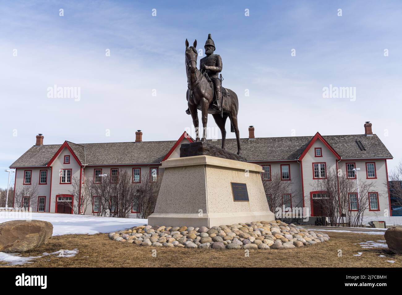 Calgary, ab, Kanada - März 14 2022 : Fort Calgary National Historic Site of Canada. Stockfoto