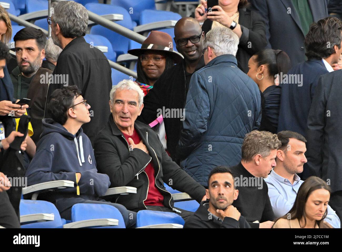 Lilian Thuram, Raymond Domenech - OGC Nice gegen FC Nantes am 7. Mai 2022 in Saint-Denis, Frankreich. (Foto von Lionel Urman/Sipa USA) Stockfoto