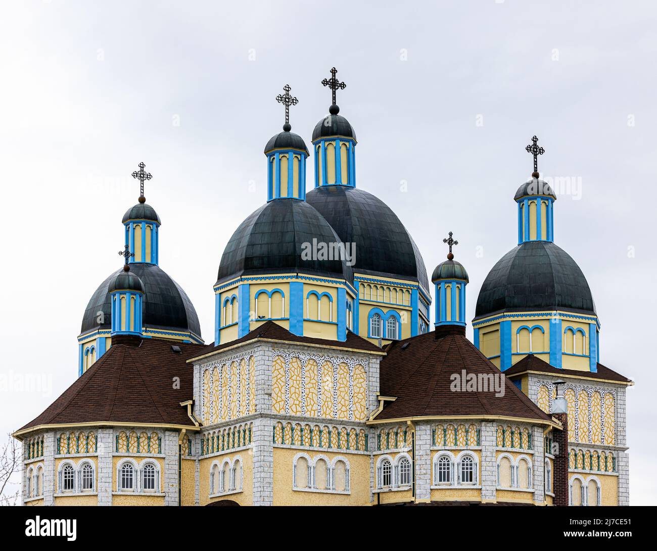 Ukrainische katholische Kirche der Unbefleckten Empfängnis, Cooks Creek, Manitoba, Kanada. Stockfoto