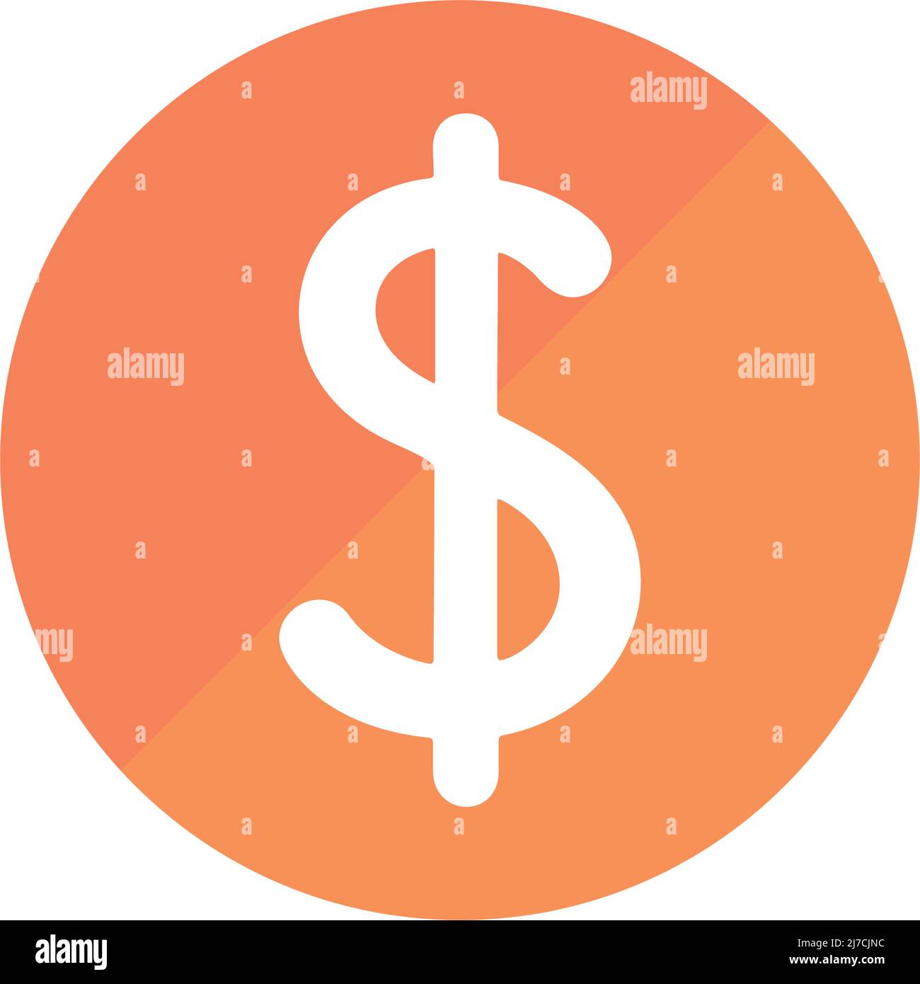 Das Symbol für die Dollarmünze. Geld oder Währung. Bearbeitbarer Vektor. Stock Vektor