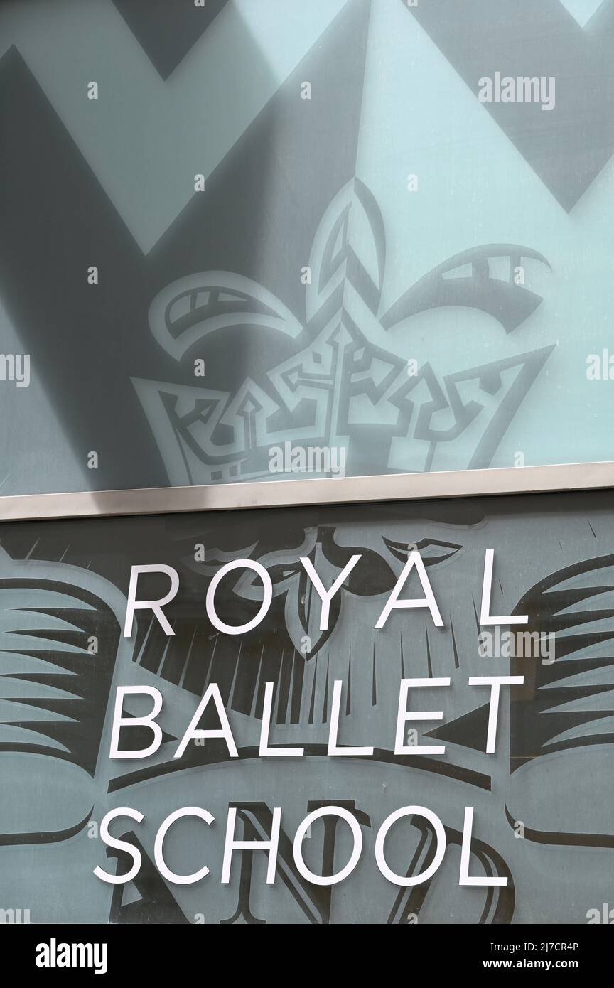 Eingang Zur Royal Ballet School, Floral Street, Covent Garden, London. VEREINIGTES KÖNIGREICH Stockfoto