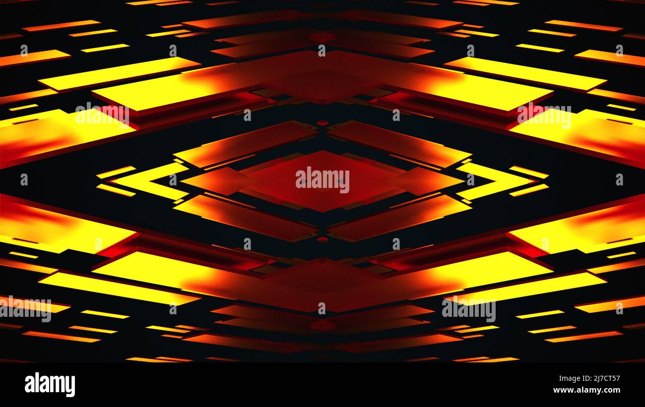 Gold-Kaleidoskop. Computer erzeugt 3D Rendering Stockfoto