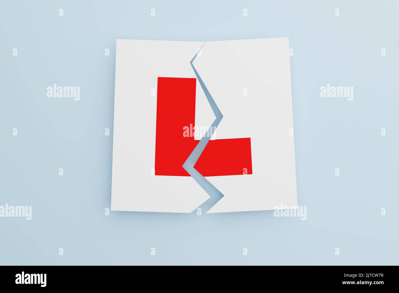 Learner Drivers L Plates, Learning to Drive in Großbritannien Stockfoto