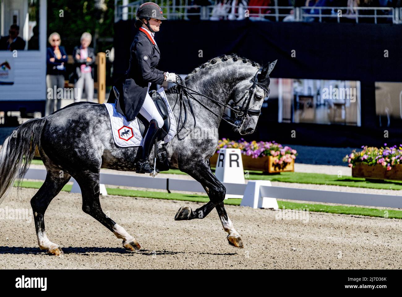 2022-05-08 16:28:41 ERMELO - Thamar Zweistra beendete Sekunde mit Hexagon's Ich Weiss während der niederländischen Dressur-Meisterschaft. ANP ROBIN UTRECHT niederlande Out - belgien Out Stockfoto