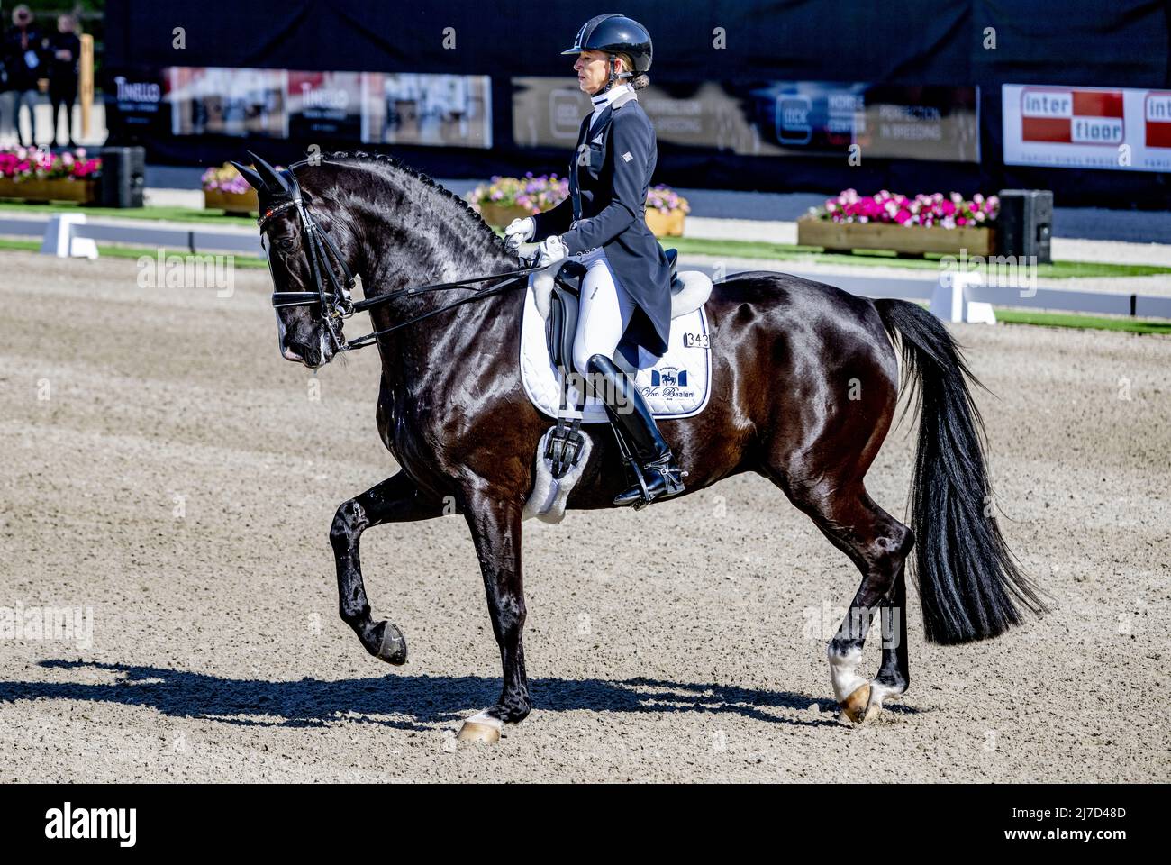 Ermelo, Niederlande, 2022-05-08 16:47:12 ERMELO - Marlies van Baalen on Go Legende während der niederländischen Dressur-Meisterschaft. ANP ROBIN UTRECHT niederlande Out - belgien Out Stockfoto